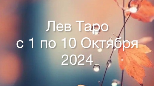 ЛЕВ Таро с 1 по 10 Октября 2024