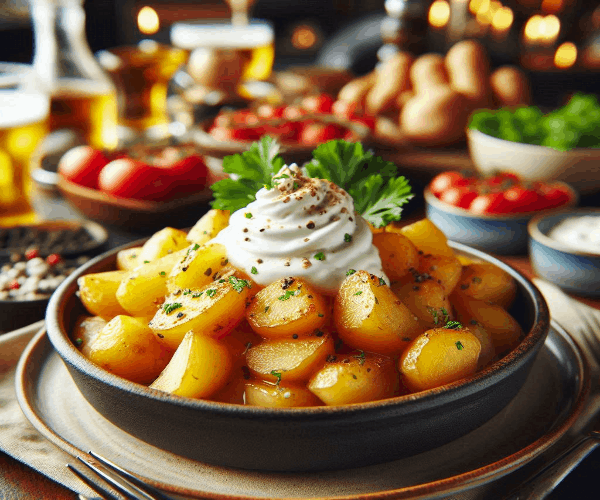 Картофель, тушёный в сметане