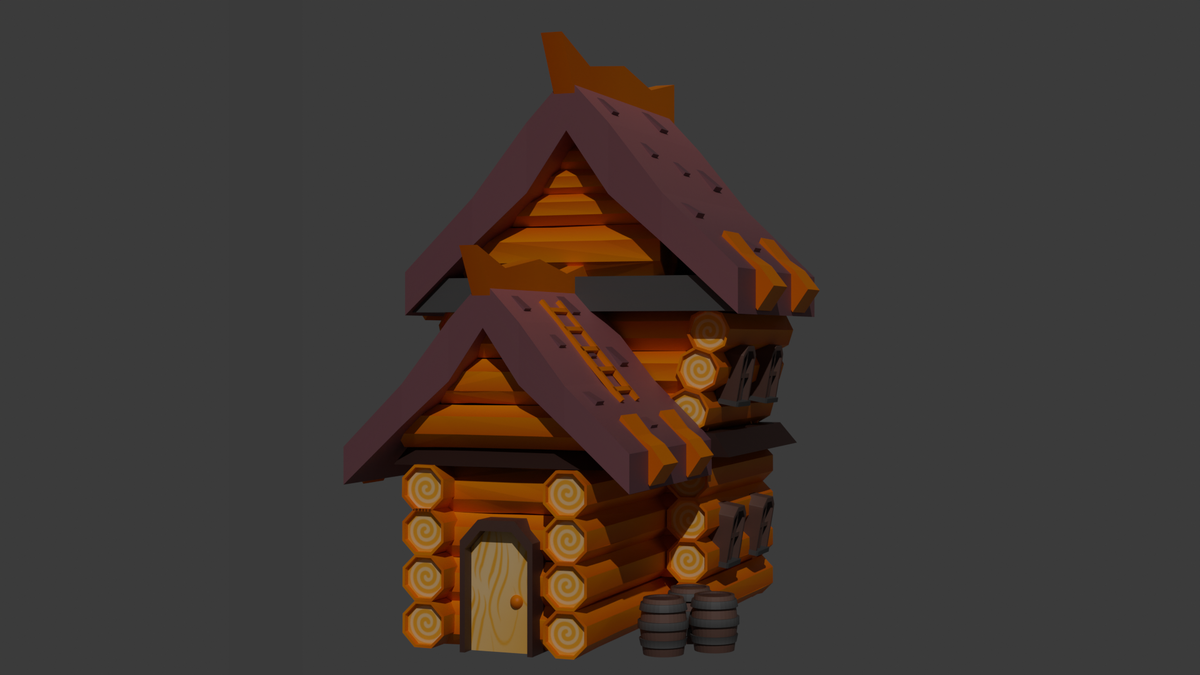 Один из промежуточных вариантов дома, пока так, но позже переделаю т.к. пока больше упор на механики и т.д., а не на графику. Как вам 3D модель? Что можно добавить и исправить? 🤔