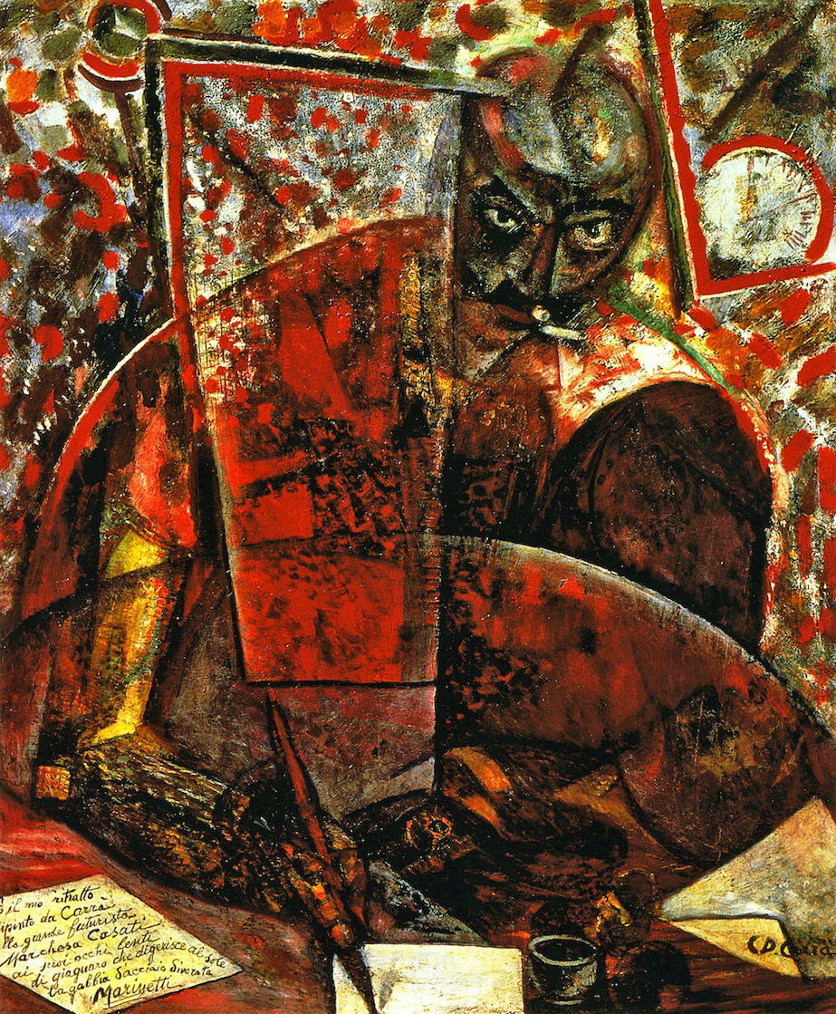 Карло Карра. Портрет Маринетти, 1915 год