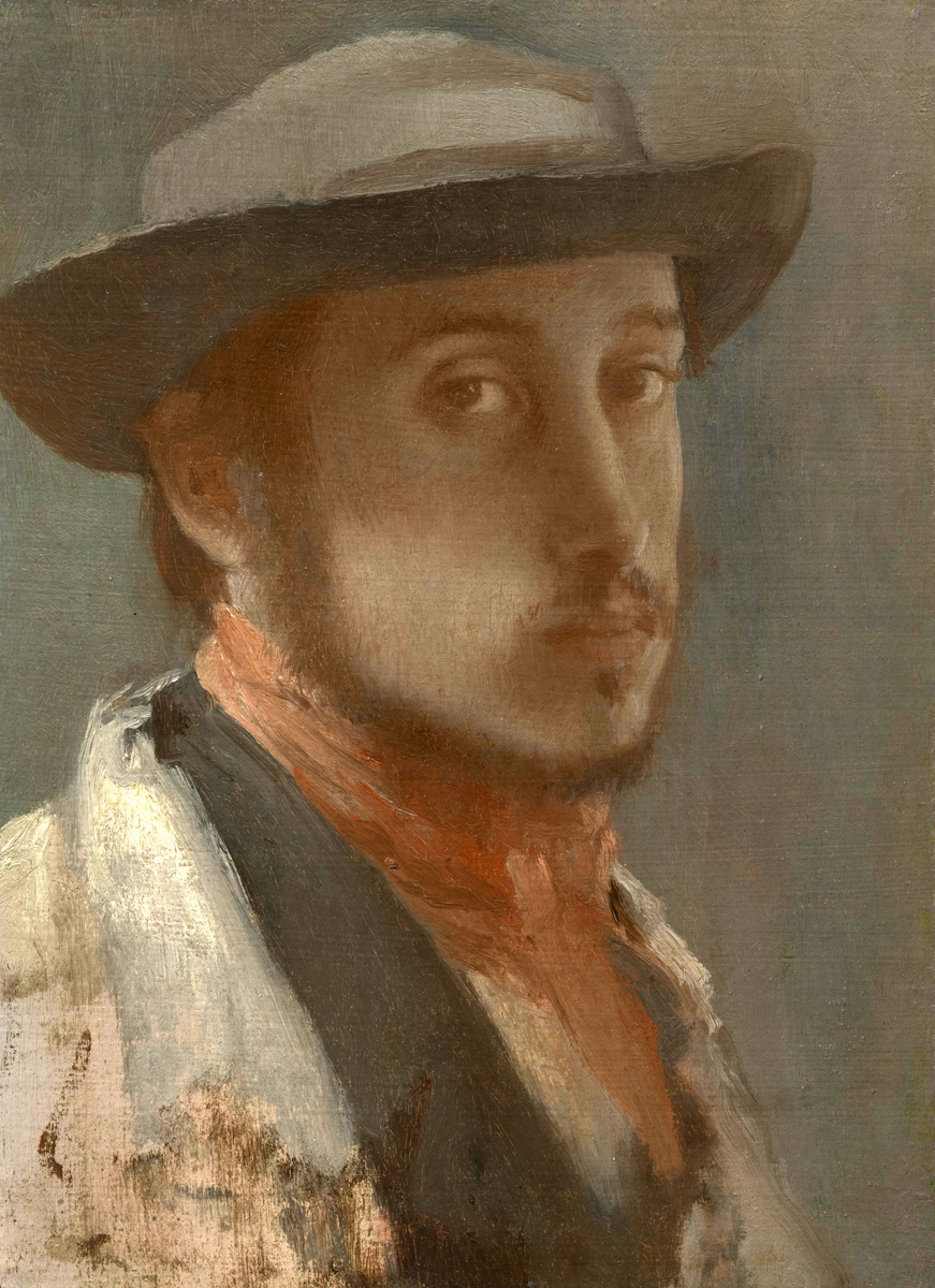 Автопортрет в мягкой шляпе, 1858