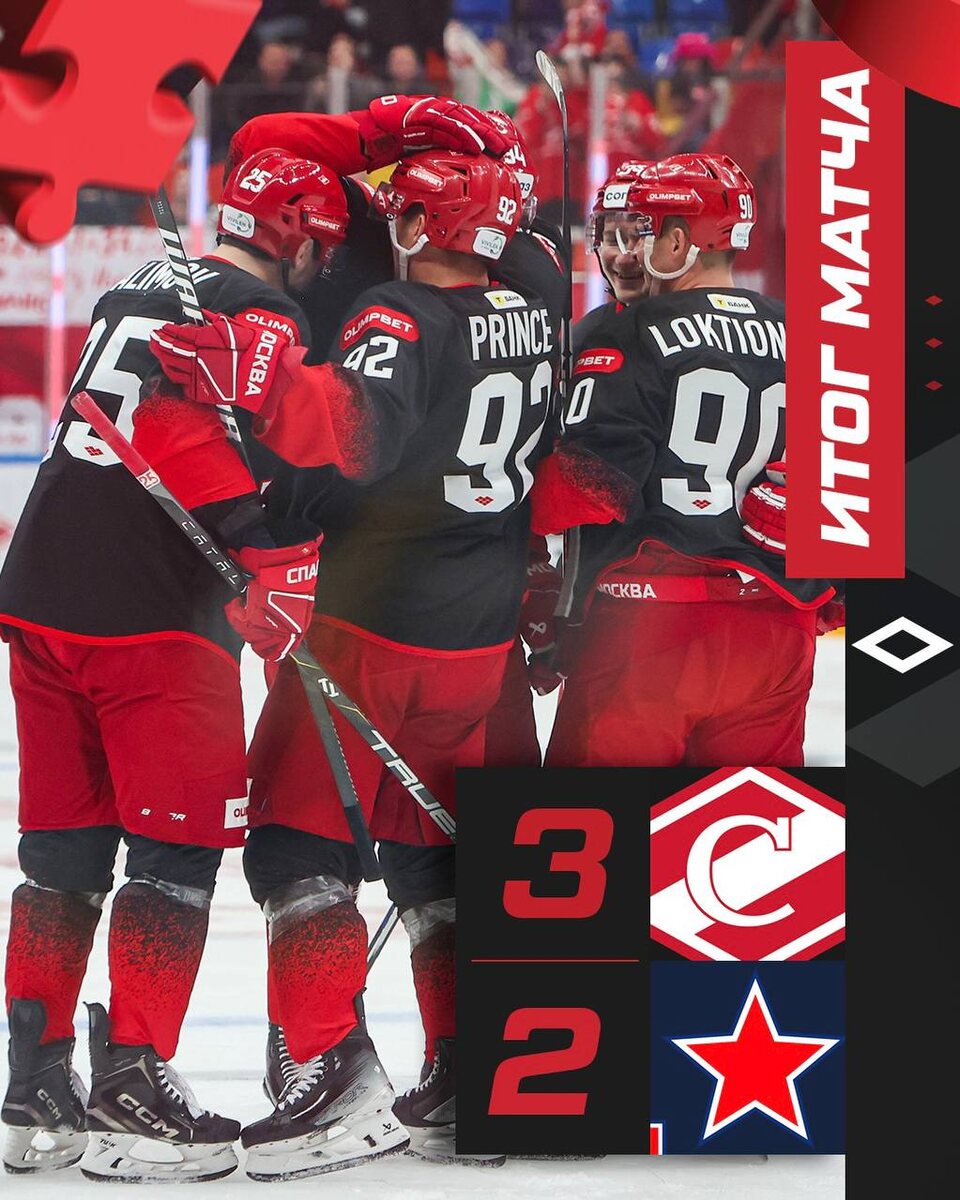 Спартак 3-2 ЦСКА. Фото: https://t.me/hc_spartak