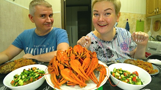 Мукбанг объедаемся раками) Зажрались, Еда уже не лезет) Вот такой Семейный ужин в России