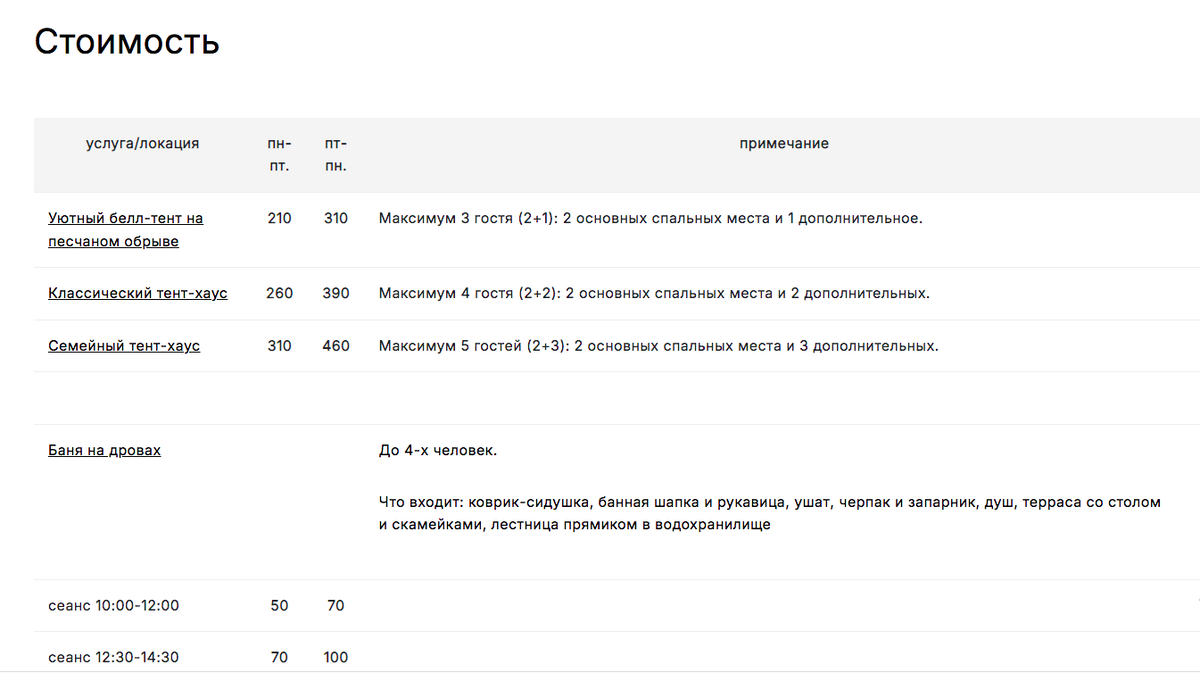 Стоимость проживания в глэмпинге в Беларуси, Минская область