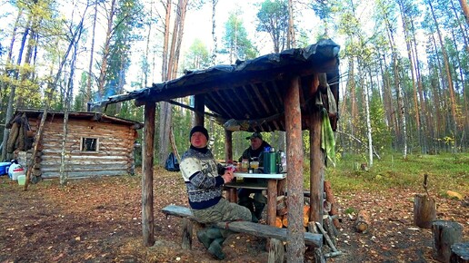 На осеннюю рыбалку! Тайга, река, избушка и окунёвая раздача! Часть 1.