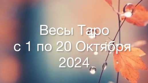 ВЕСЫ Таро с 1 по 10 Октября 2024