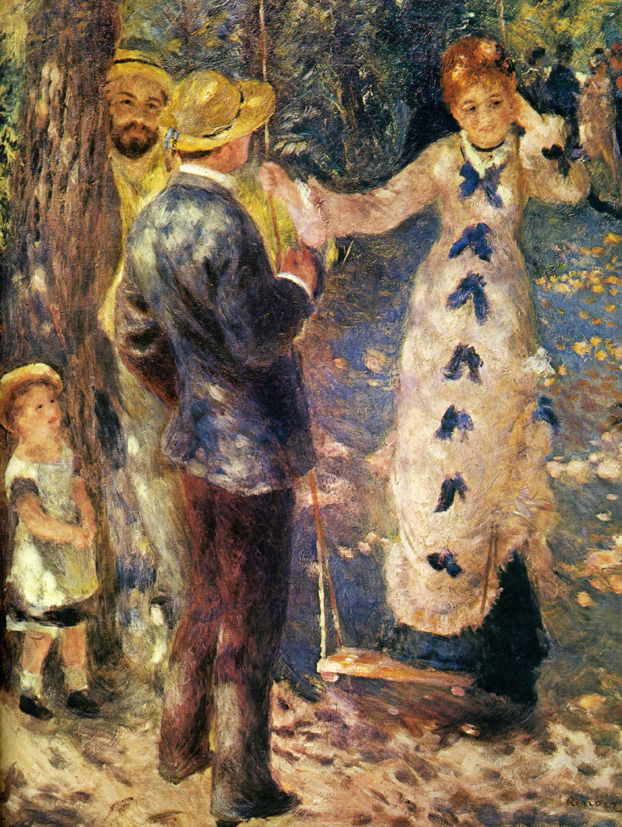 Пьер Огюст Ренуар написал картину «Качели» в 1876 году. Она написана маслом на холсте размером 92 на 73 сантиметра. Сейчас картина находится в музее Орсе в Париже, во Франции.