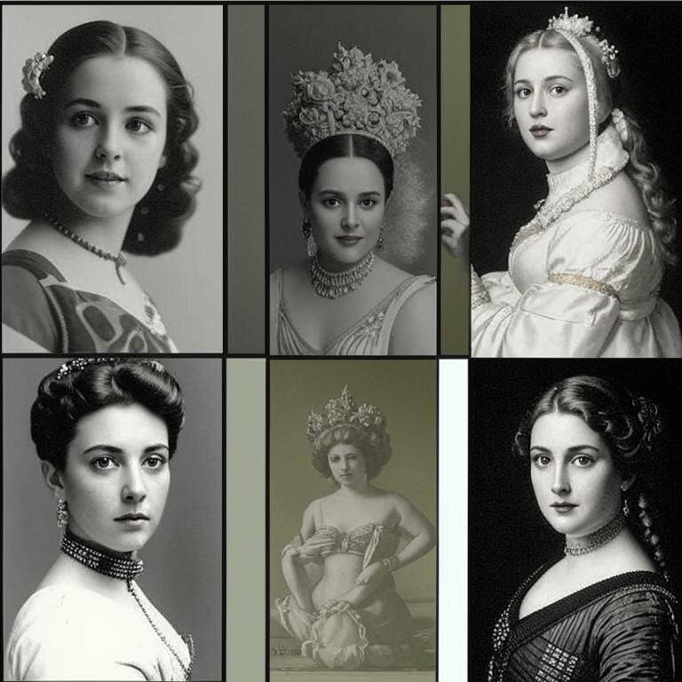 Фото,показывающее изменение эталонов женской красоты за последние 100 лет.
