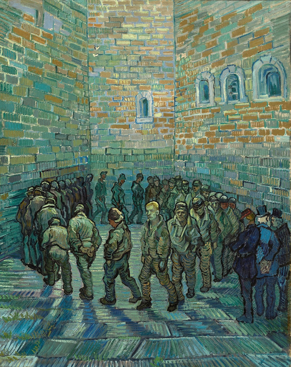 Винсент Ван Гог. "Прогулочный двор для заключенных". 1890. Холст, масло. 80×64 см. Музей имени Пушкина, Москва.