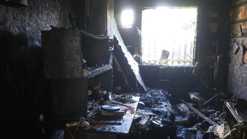     На Алтае случился крупный пожар в жилом доме. t.me/mchs_04