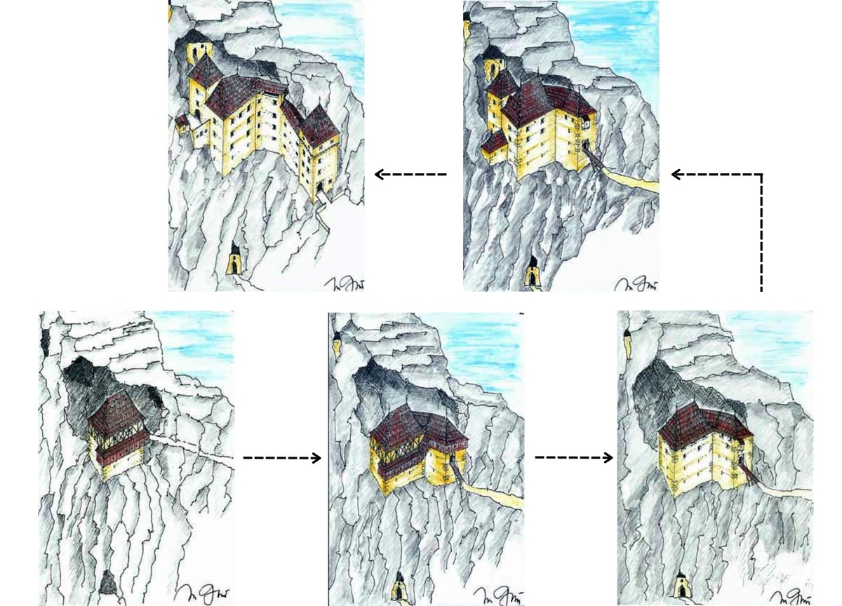 Иллюстрация развития Предъямского замка