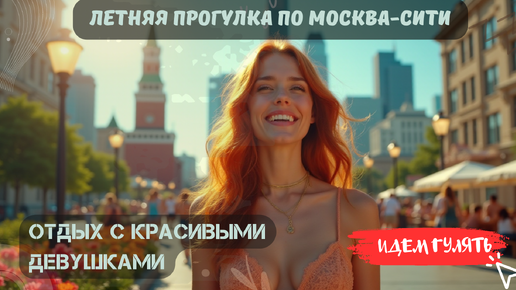 Летняя прогулка по Москва-Сити: Отдых с красивыми девушками