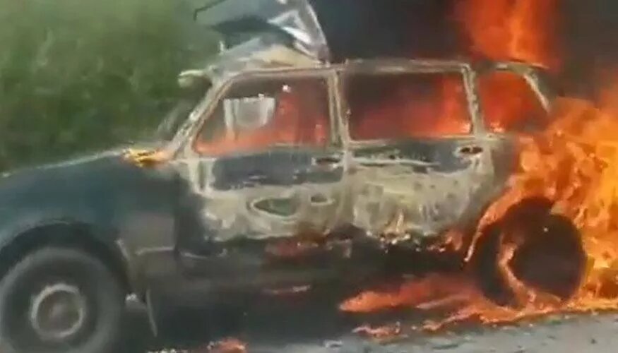 Фото сделано с другого места происшествия с "Нивой" (скрин с видео). 