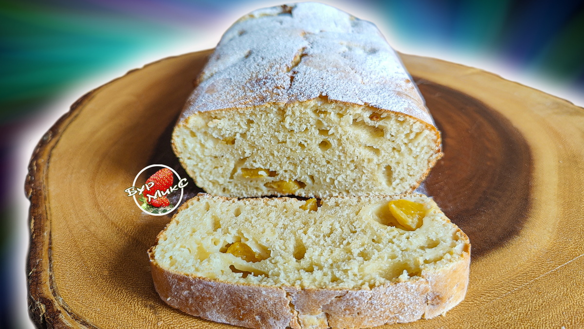 Простой и быстрый кекс с персиками