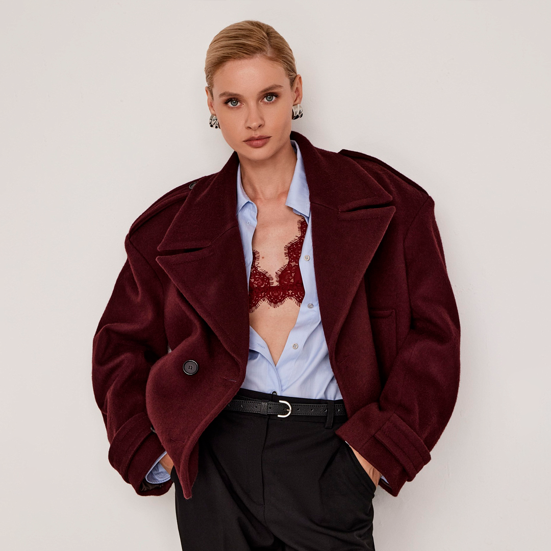 Укороченное пальто бушлат, Nude Story