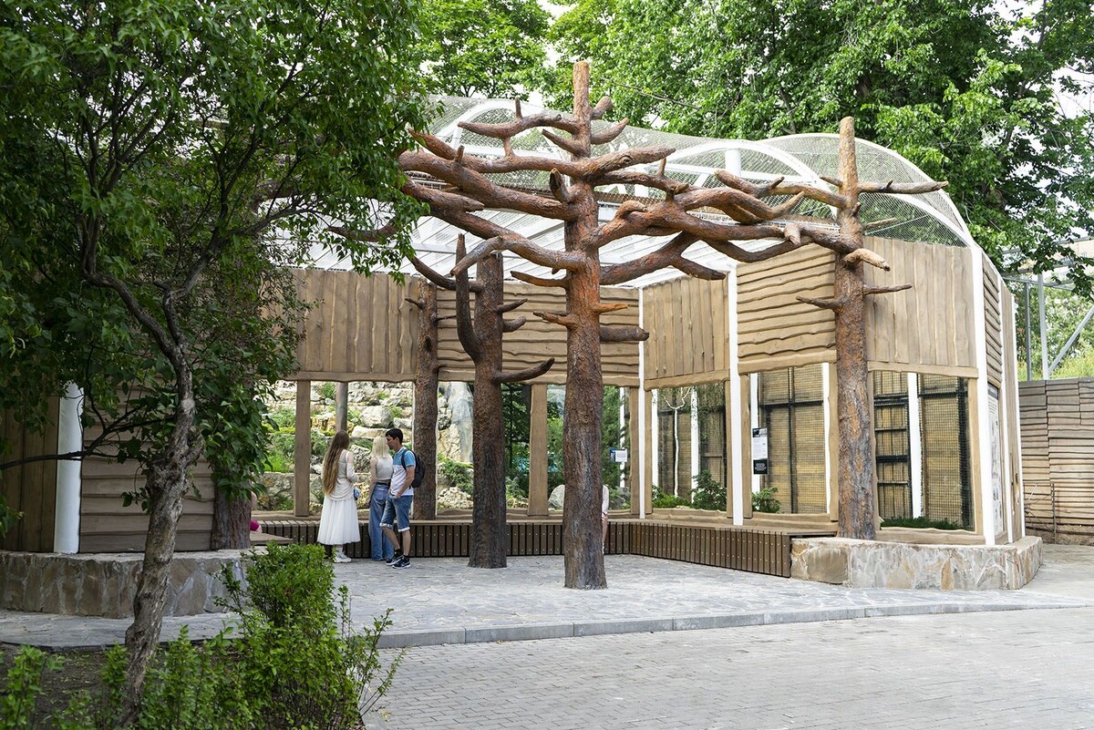 (с) Пресс-служба Мэра и Правительства Москвы. Вольер снежный барсов больше похож на особняк для снежных барсов в центре Москвы. 