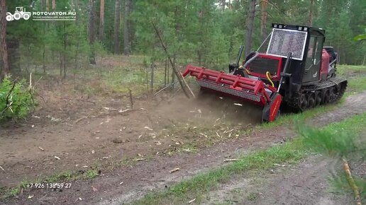 Гусеничный самоходный мульчер ТЛП-4М на расчистке от растительности