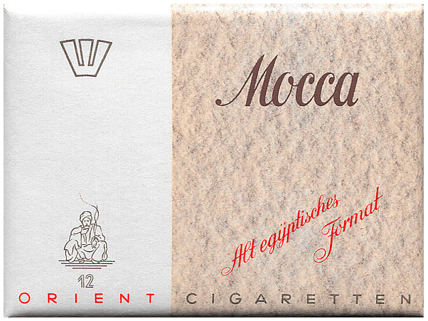 "Mocca". Германия, 1950-х годов. 12 штук в навесной коробке. Цена (была) 1 дм. Производитель: Эйлебрехт, Баден-Баден. Владелец торговой марки: Эйлебрехт.