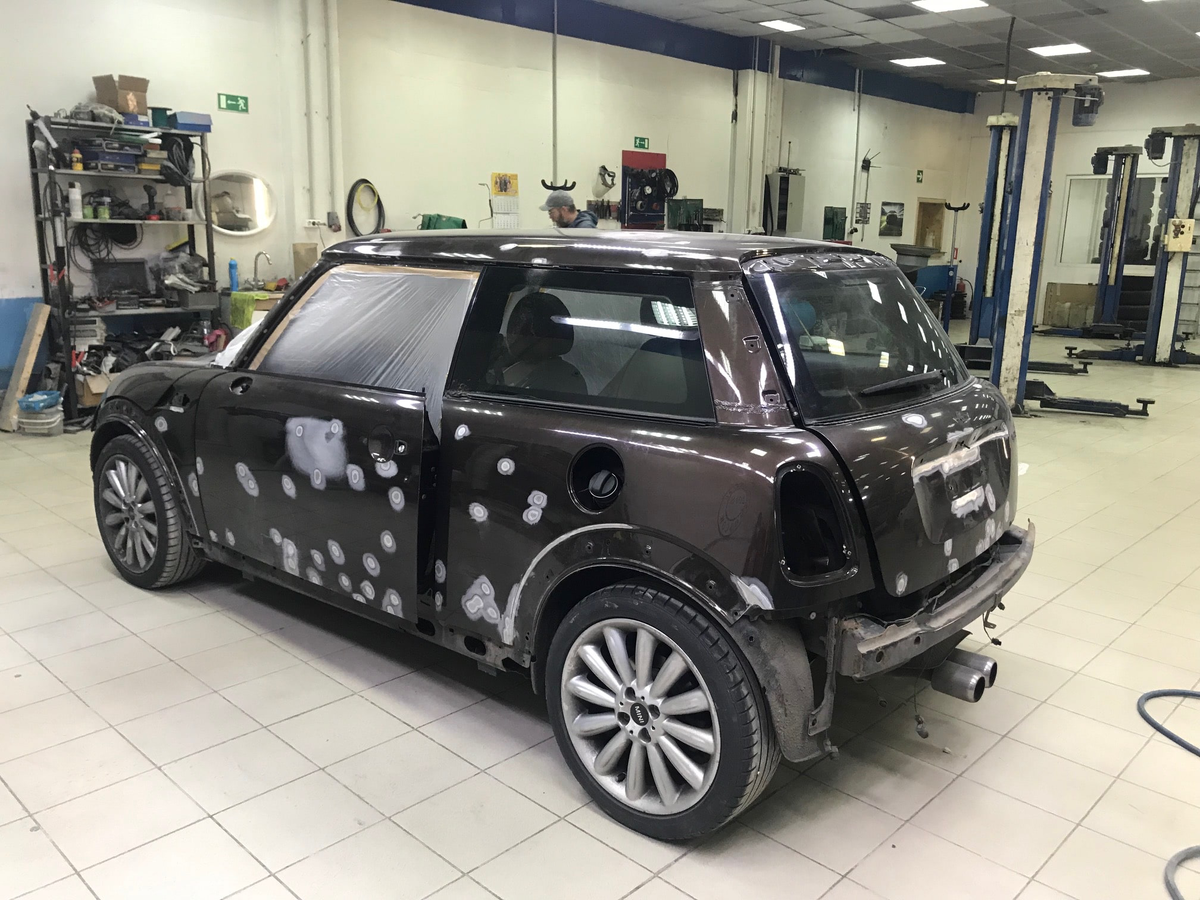 Когда начали зачищать локально каждый скол)) машина превратилась в далматина