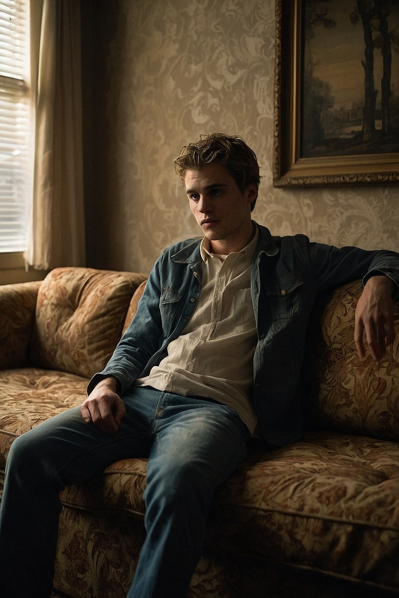 leonardo парень на диване.