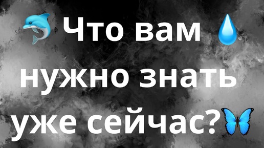 ЧТО ВАМ НУЖНО ЗНАТЬ УЖЕ СЕЙЧАС?🦋💧🐬