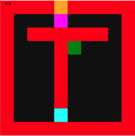 В левом верхнем углу загораются нажатые кнопки