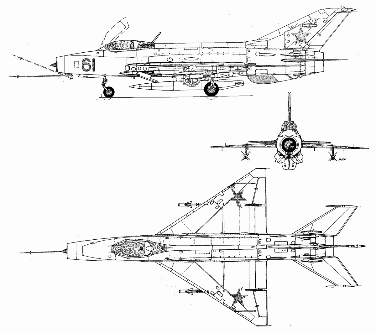 МиГ-21Ф. Схема.