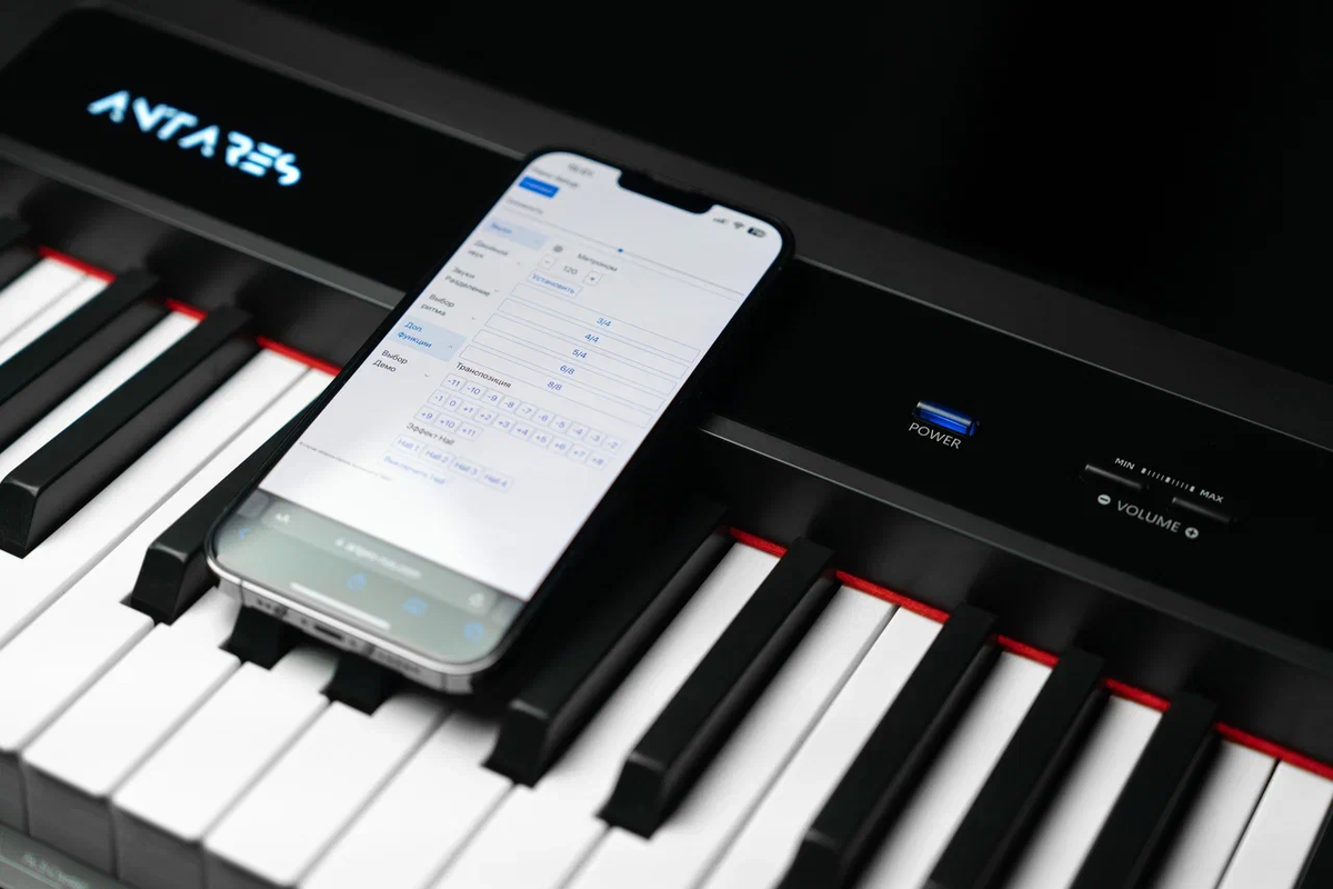 Bluetooth WEB-приложение для подключения авто-аккомпанемента на цифровом фортепиано Antares