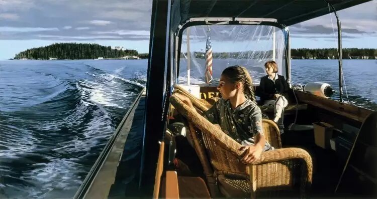 Ричард Эстес, картина «Водное такси», 1999 г. 