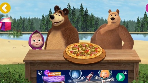 Мультфильм Игра для малышей Маша и Медведь 🐻 🧚‍♀️🏡 Пицца 🍕 🍕 🍕