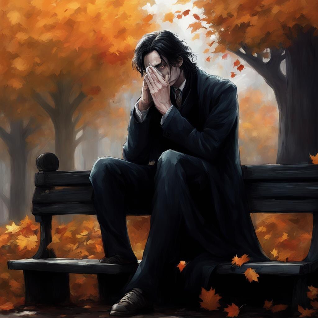 Северус Снейп массажирует лицо фейспалмом. Художник - Кандинский Н. С.