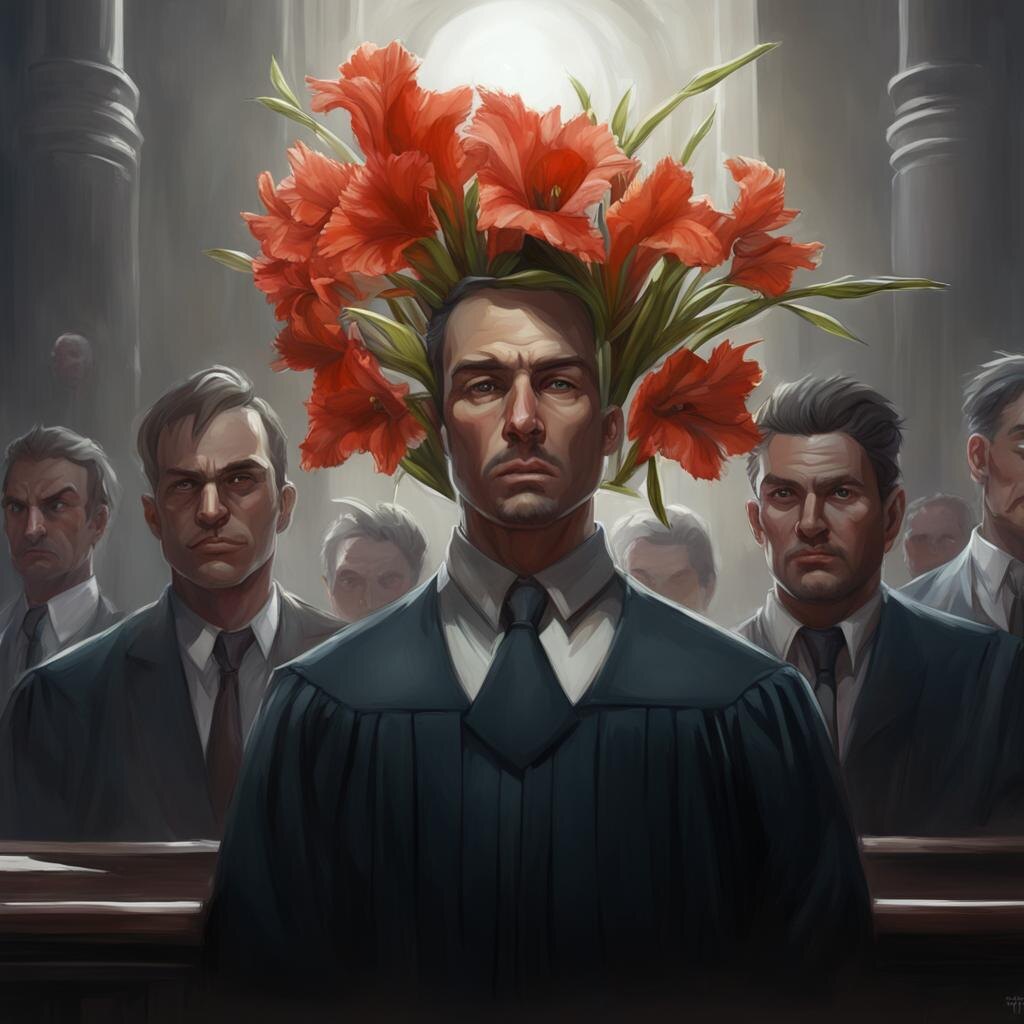 Гладиолус в неестественной среде обитания, на слушании дела шпиона-убийцы-Пожирателя-Смерти-нациста-садиста С.Т. Снейпа. Художник - Кандинский Н. С.