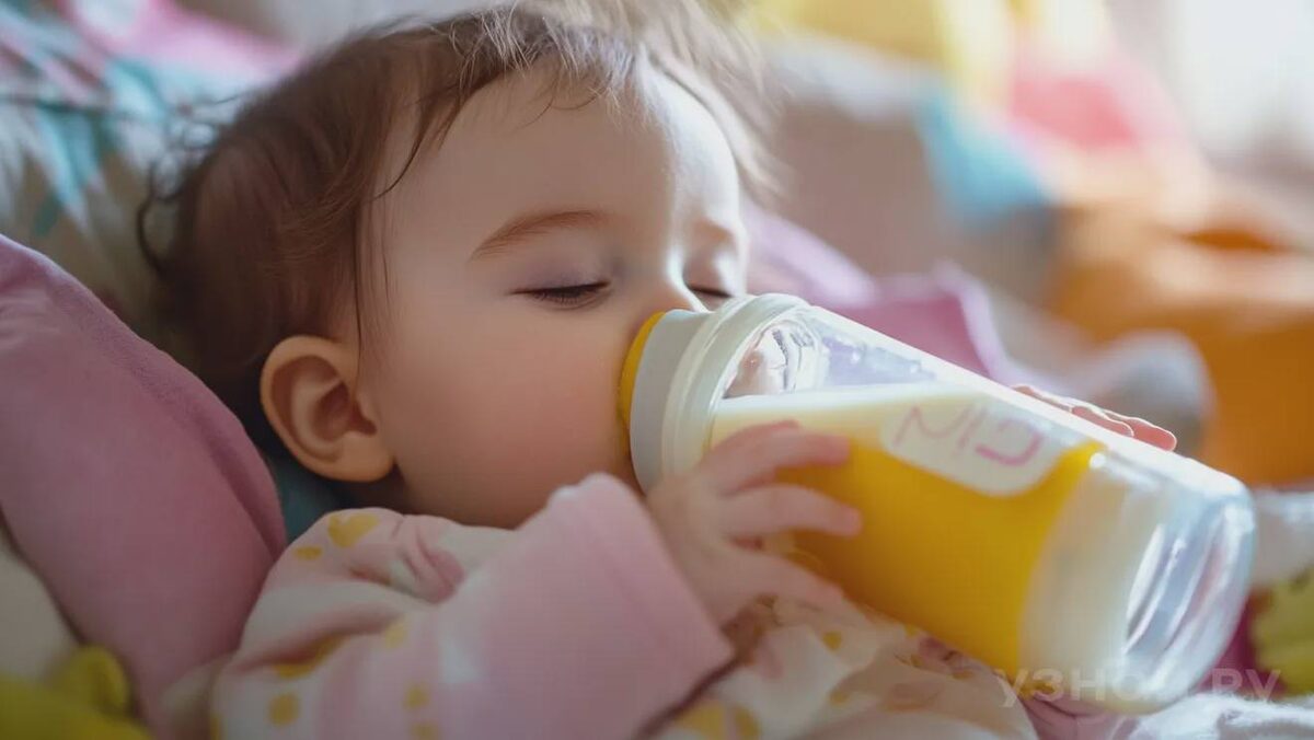     Ребенок пьет из бутылочки © Фото: uznay.ru