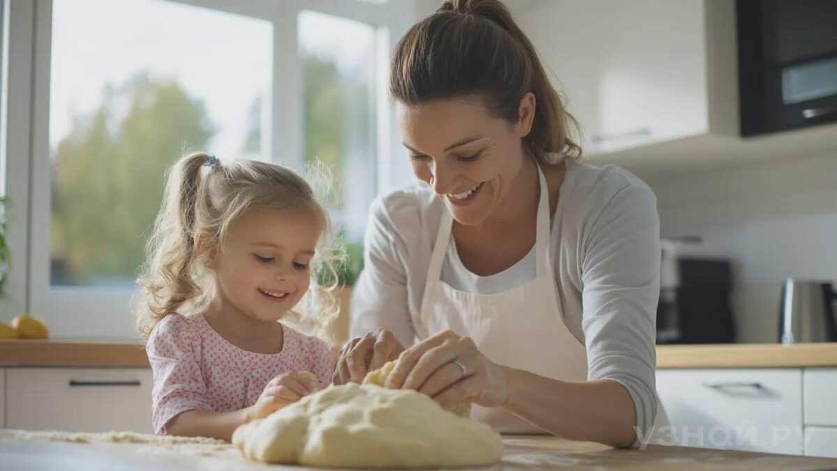     Мама с дочкой готовят пирог © Фото: uznay.ru