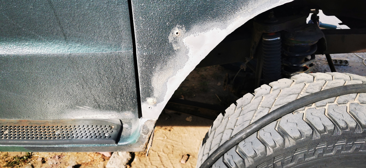 После пескоструя.