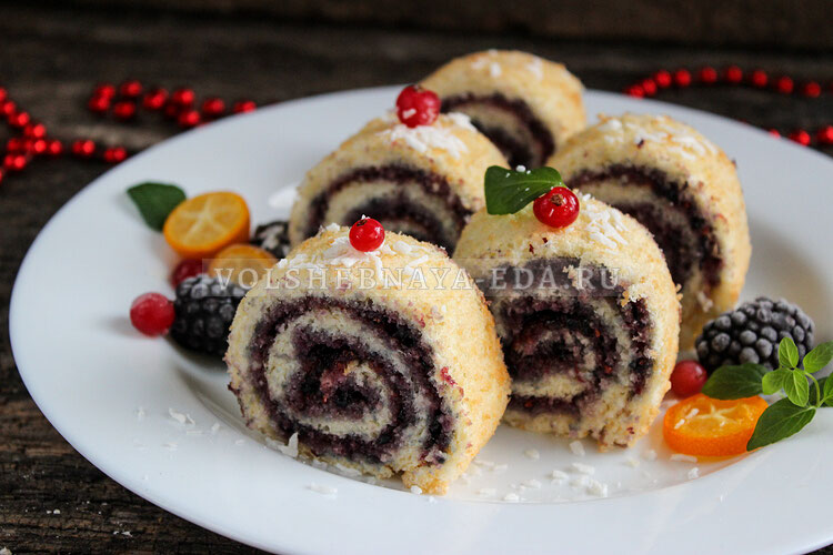 Бисквитный рулет за 5 минут