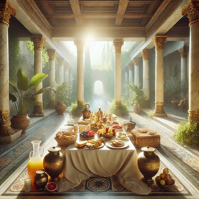 Утренний пир у древних римлян: особый прием пищи, который требовал деликатного подхода.