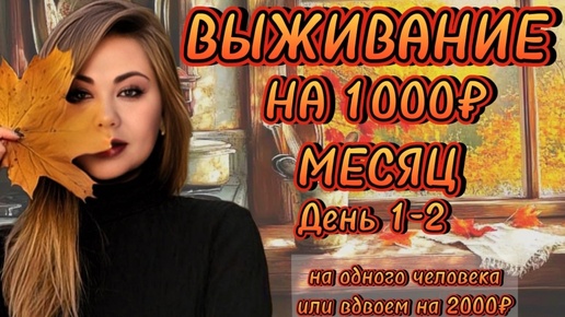 ВЫЖИВАНИЕ НА 1000 РУБЛЕЙ МЕСЯЦ на одного!!! Или на 2000 вдвоём!День 1-2. Готовим простые и быстрые блюда. Экономное меню. Плов, печенье...