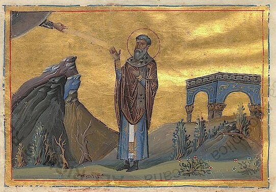    Преподобный Евмений, епископ Гортинский Константинополь. 985 г. Миниатюра Минология Василия II. Ватиканская библиотека. Рим. Фото: Commons.wikimedia.org