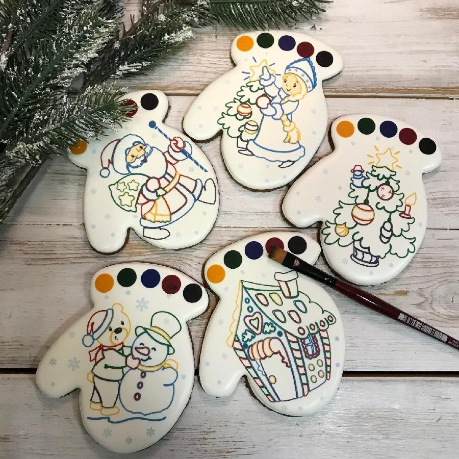 Расписанное вручную печенье и пряники на Новый год