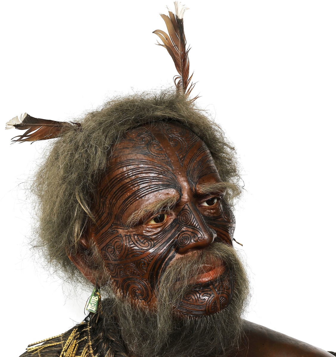 Фрагмент манекена вождя маори. Начало XX в. Доставлен из Гамбурга в 1906 г. Из собрания Этнографического музея Казанского университета.