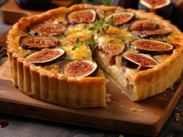 Пирог с инжиром и сыром дорблю