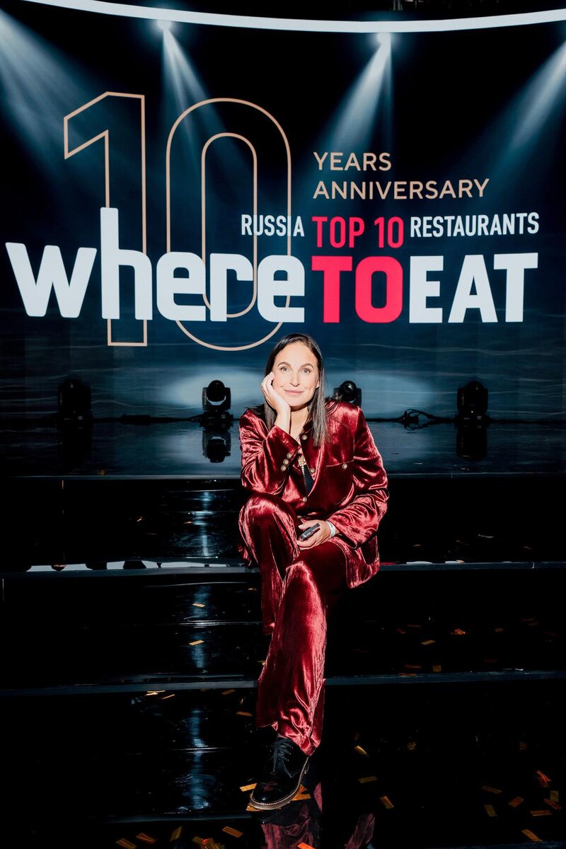 пресс-служба📷Ирина Тиусонина на 10-й, юбилейной церемонии WhereToEat. 2023 год