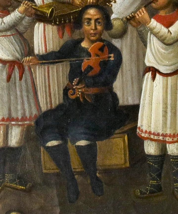 Чувашская свадьба. Неизвестный художник. XVIII–XIX вв. Фрагмент картины. Из собрания Этнографического музея Казанского университета.