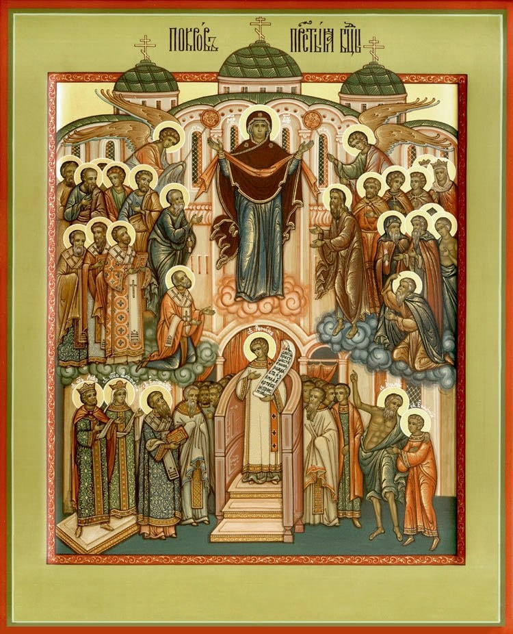 Икона в честь Покрова Богородицы. azbuka.ru