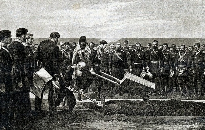 Церемония закладки цесаревичем Николаем Транссибирской магистрали во Владивостоке