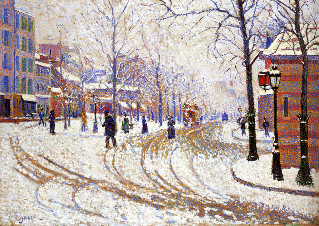 Поль Синьяк. Снег, бульвар де Клиши, Париж