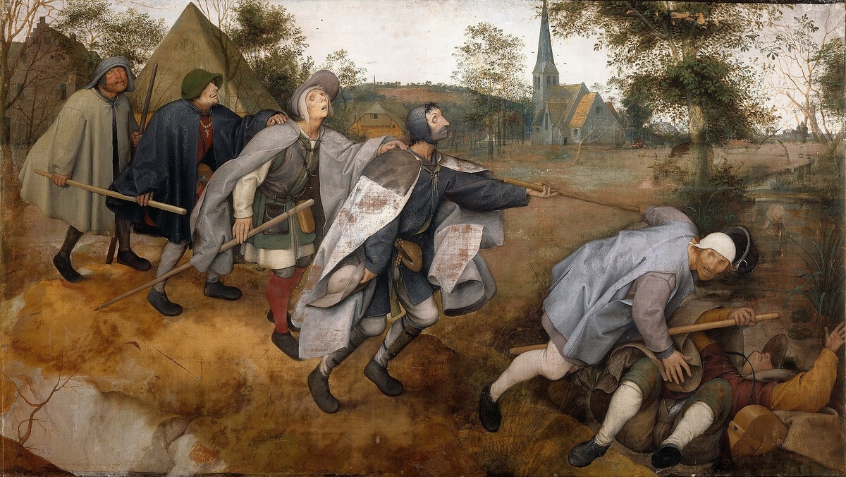 Питер Брейгель Старший. «Притча о слепых» (1568). Холст, темпера. 86×154 см.
Музей Каподимонте, Неаполь, Италия.