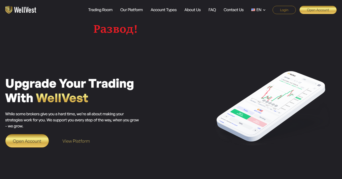 Обзор брокера-мошенника WellVest: отзывы и реальные факты 