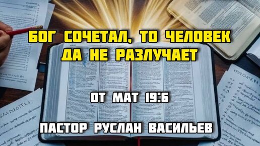 Бог сочетал, то человек да не разлучает. Матфея 19:6, РЖЯ